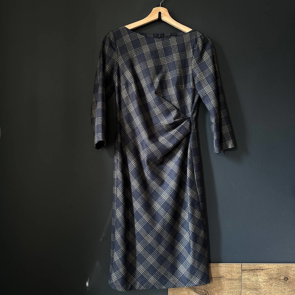 Weekend Max Mara Loretta Plaid Wool Dress Size 4 - Picture 5 of 10